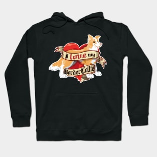 I Love My Border Collie - Red Hoodie